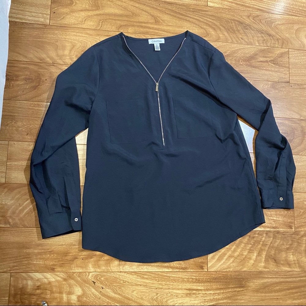 Calvin Klein zipper dress top size L